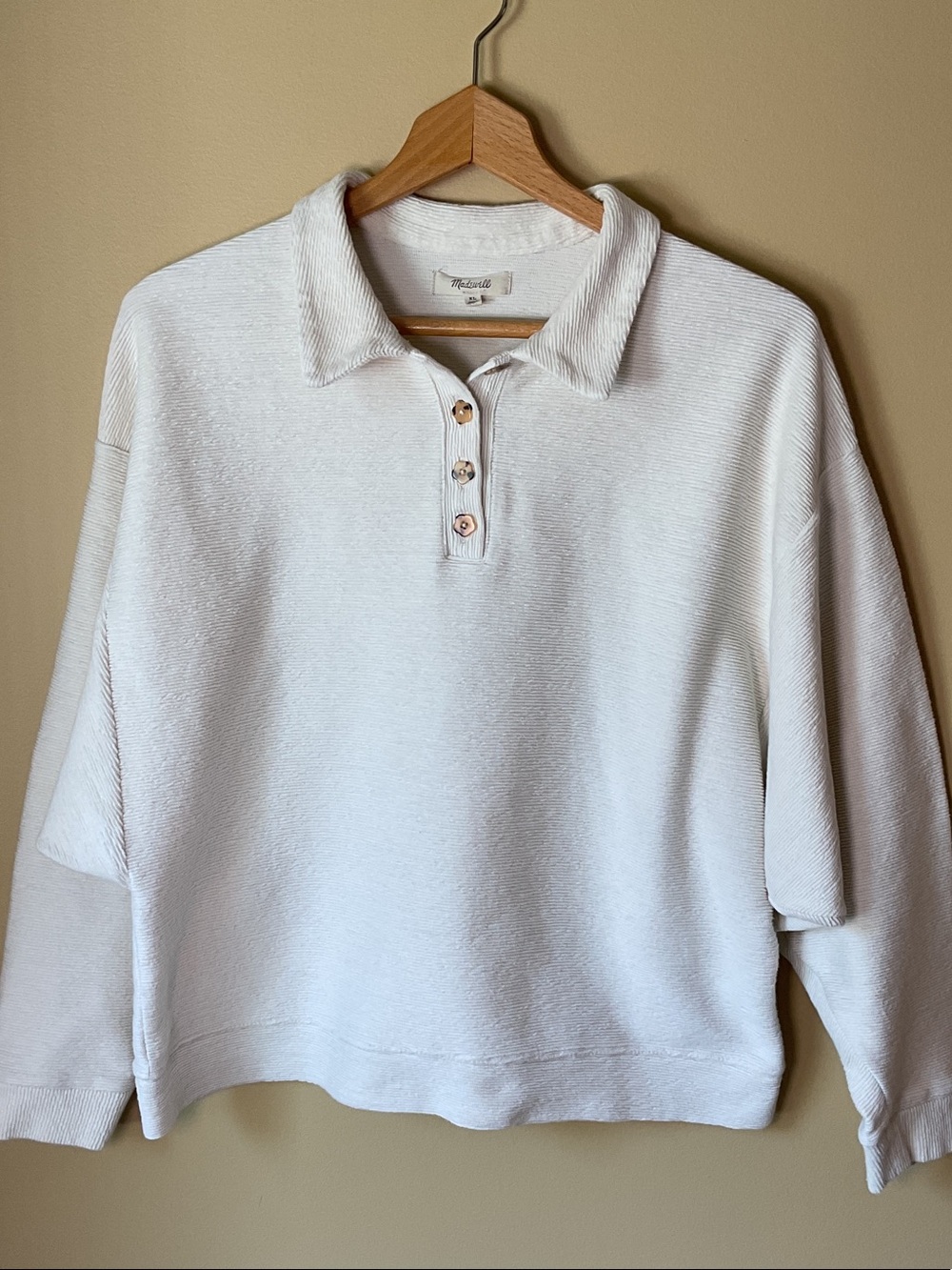 Madewell Ottoman Jacquard Polo top Size XL